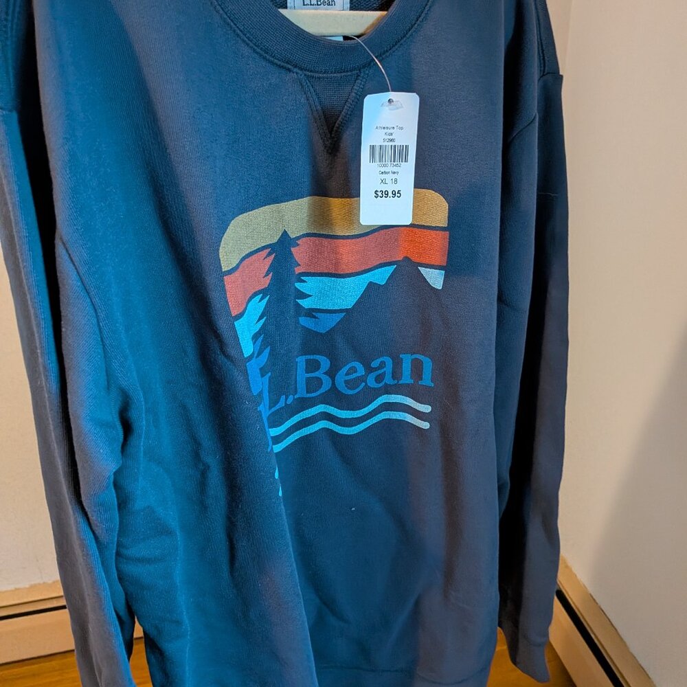 LL Bean Kids Sweatshirt Size XL 18 in Navy